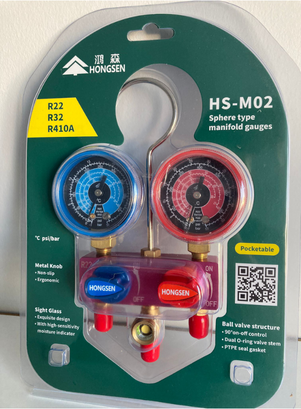 HONGSEN HS-M02 R22/R32/R410 Manifold Hortumsuz