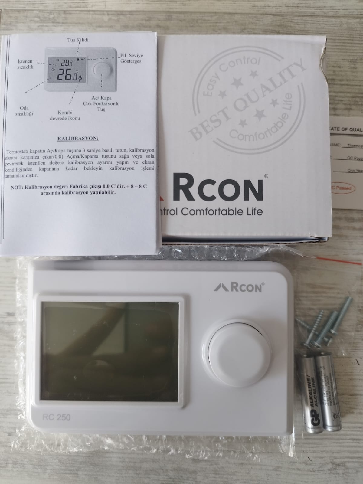 RCON RC250 KABLOLU ODA TERMOSTATI