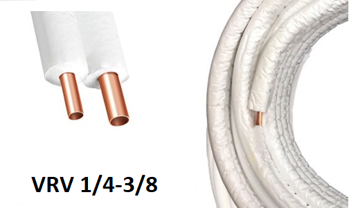 İZOLELİ ÇİFTLİ BAKIR BORU 9MM 1/4-3/8 VRV (YAPIŞIK)