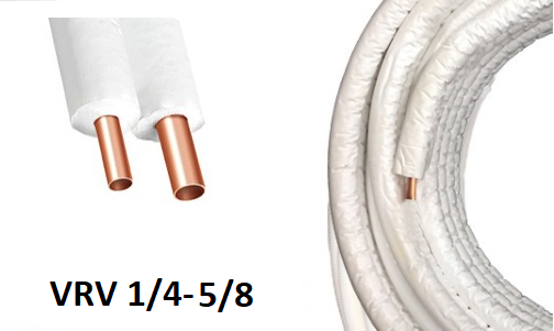 İZOLELİ ÇİFTLİ BAKIR BORU 9MM 1/4-5/8-VRV (YAPIŞIK)