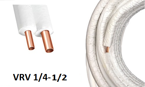 İZOLELİ ÇİFTLİ BAKIR BORU 9MM 1/4-1/2-VRV (YAPIŞIK)