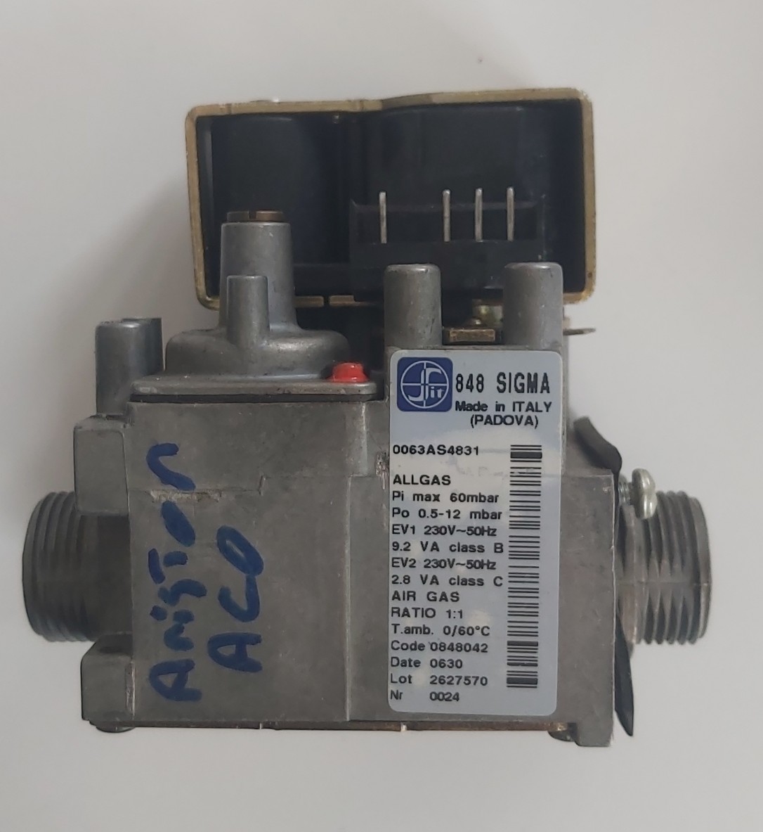 GAZ VALFİ SİT848 PADOVA 0063AS4831 SİYAH BOBİN ÇIKMA