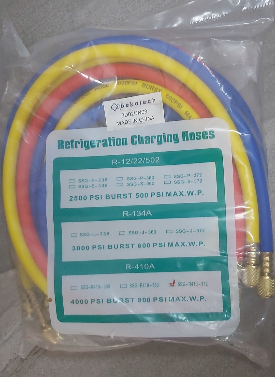 GAZ HORTUM  3LÜ SET 180CM SSG-R410-372