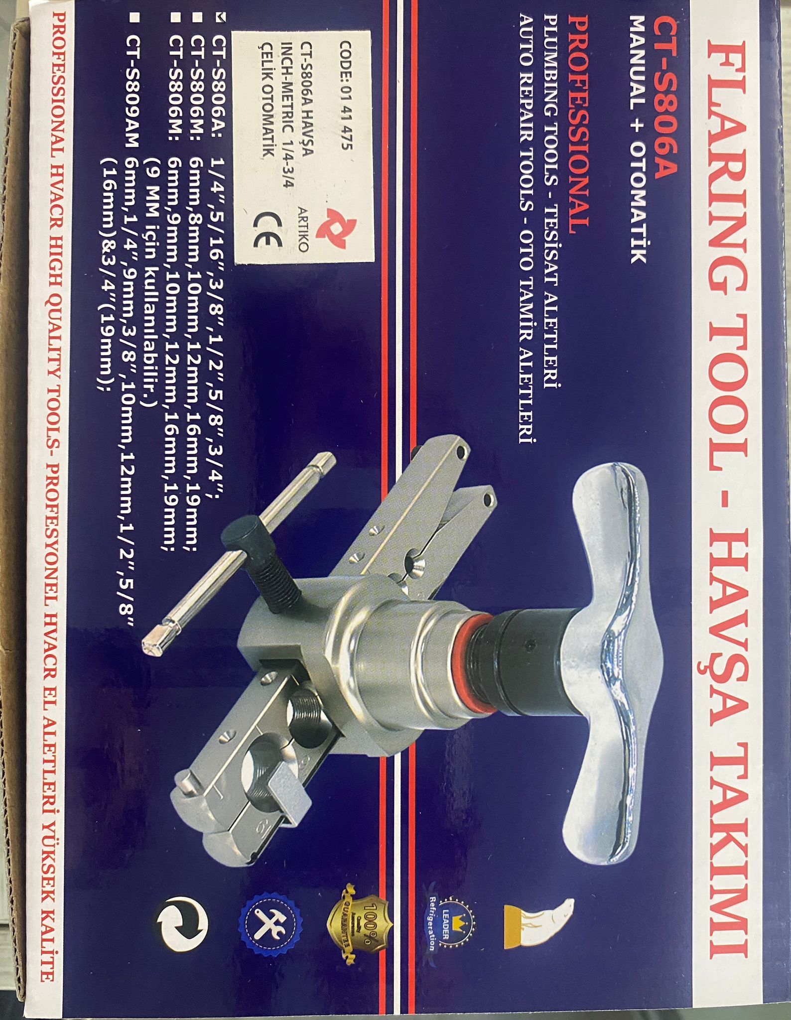 CH-CT-N806A HAVŞA INC-METRİC 1/4-3/4 ÇELİK MANUEL